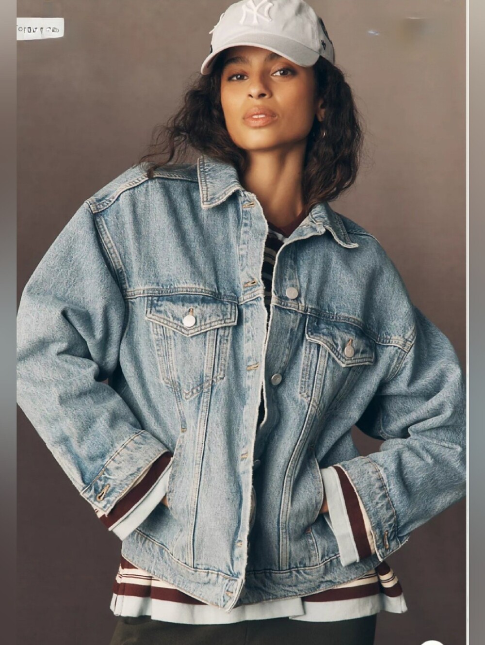 Pilcro Light Blue Oversized Denim Jacket